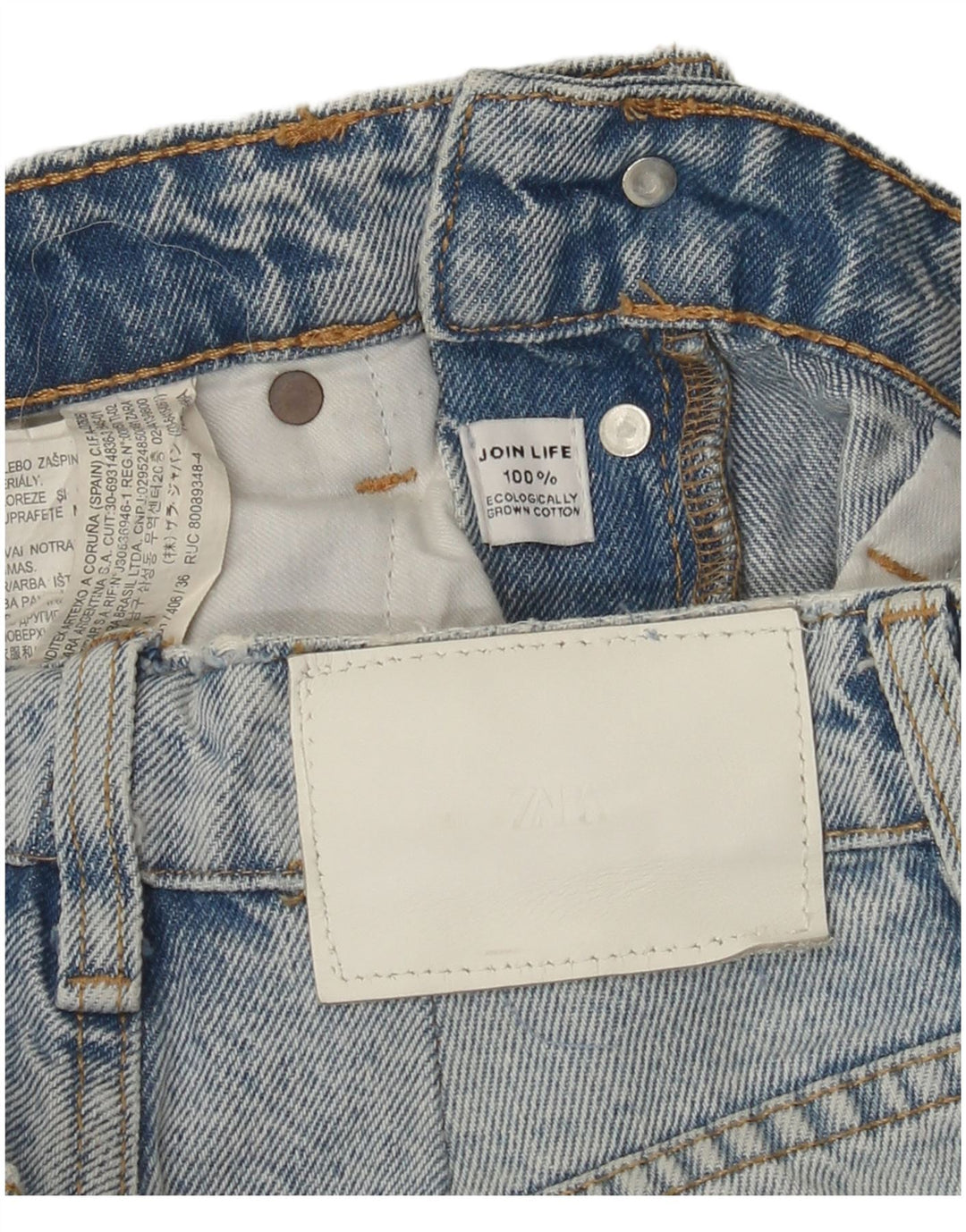 Damskie proste dżinsy Zara W24 L24 Niebieskie bawełniane