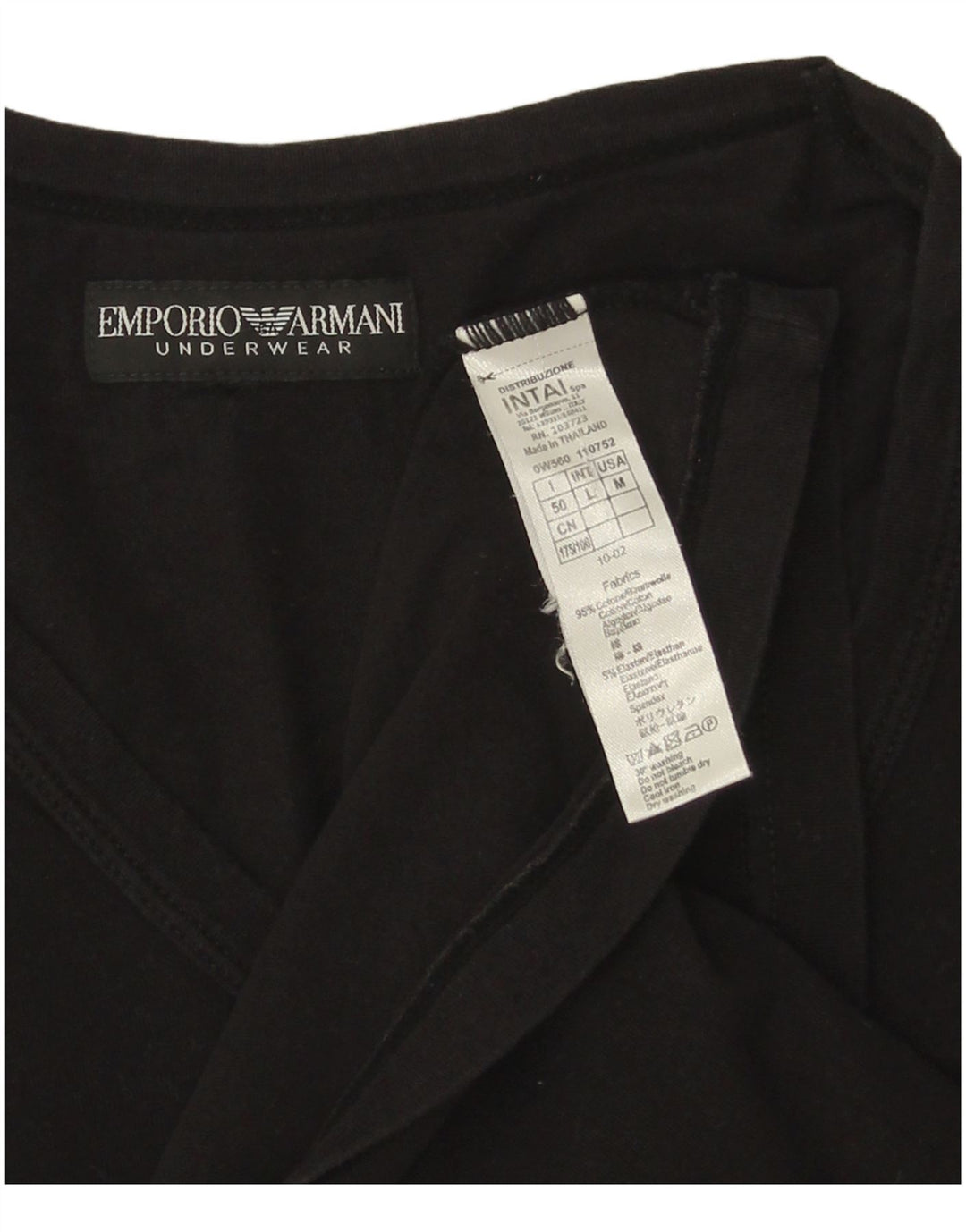 T-shirt męski Emporio Armani, średni czarny, bawełniany