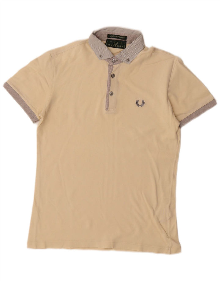 Męska koszulka polo Fred Perry, mała w kolorze złamanej bieli, bawełniana