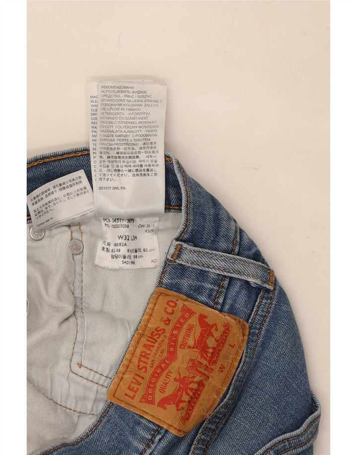 Męskie jeansy Levi's 511 Slim W32 L34 Niebieska bawełna