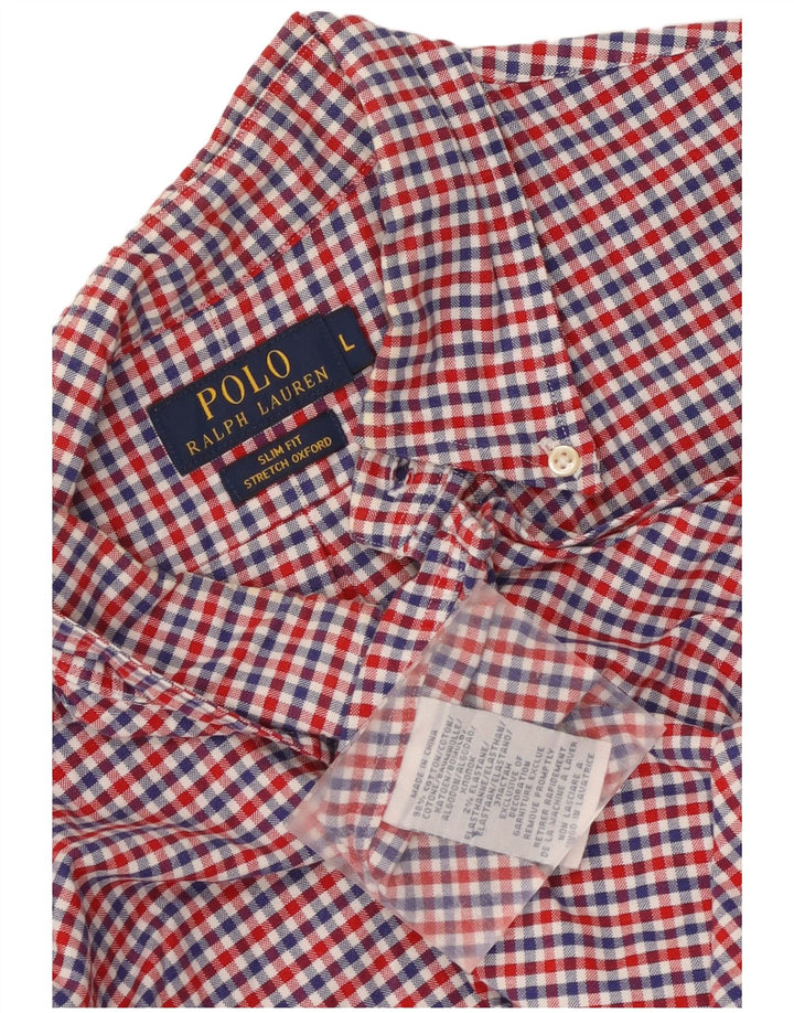 Polo Ralph Lauren Męska koszula Oxford ze stretchem, duża, wielobarwna kratka