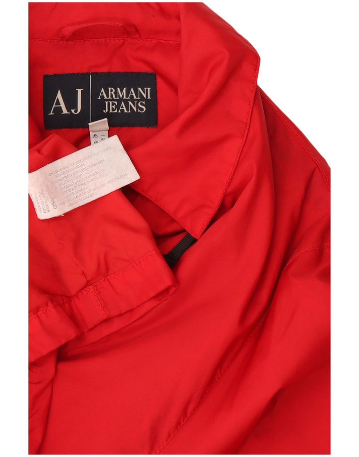 Damska kurtka wiatrówka Armani Jeans UK 12, średni czerwony poliamid