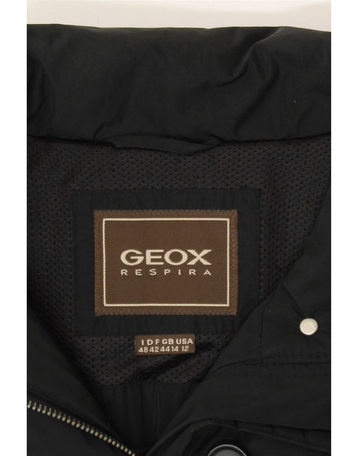 GEOX Womens Respira Overcoat UK 14 Large Black Polyester Vintage Geox and Second-Hand Geox from Messina Hembry 