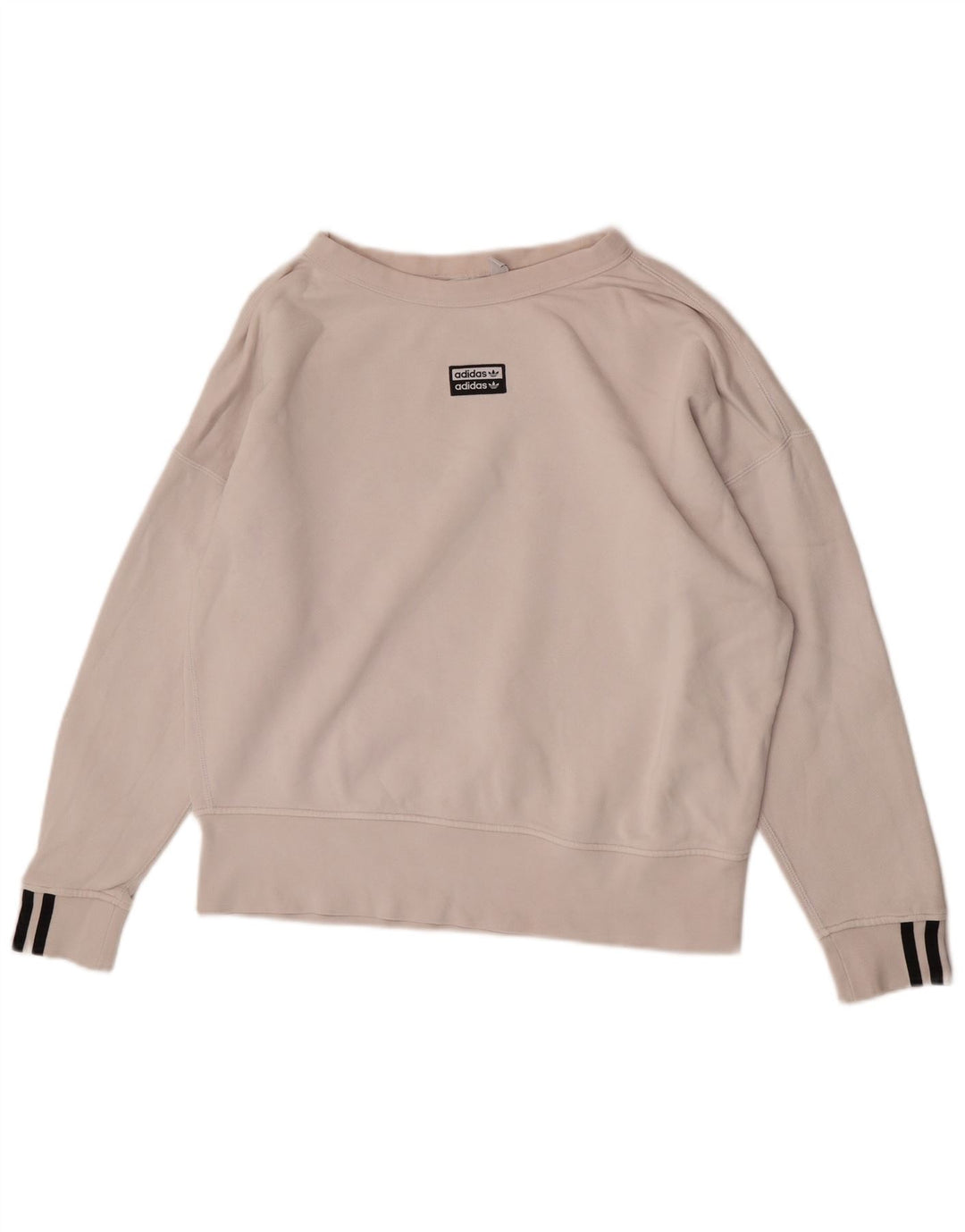 Bluza damska Adidas Oversized Sweter UK 10 Mała Biała Bawełna