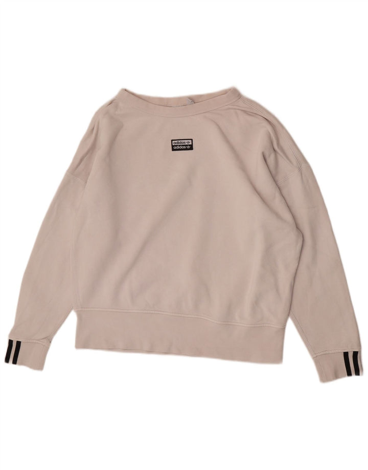 Bluza damska Adidas Oversized Sweter UK 10 Mała Biała Bawełna