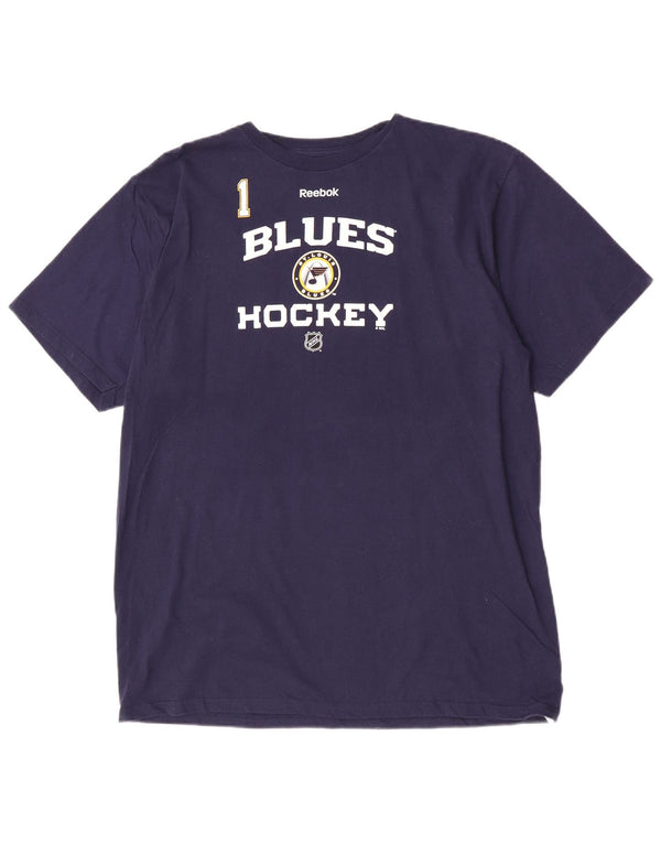 Reebok Męski T-shirt z grafiką St. Louis Blues Top XL Granatowy, bawełniany