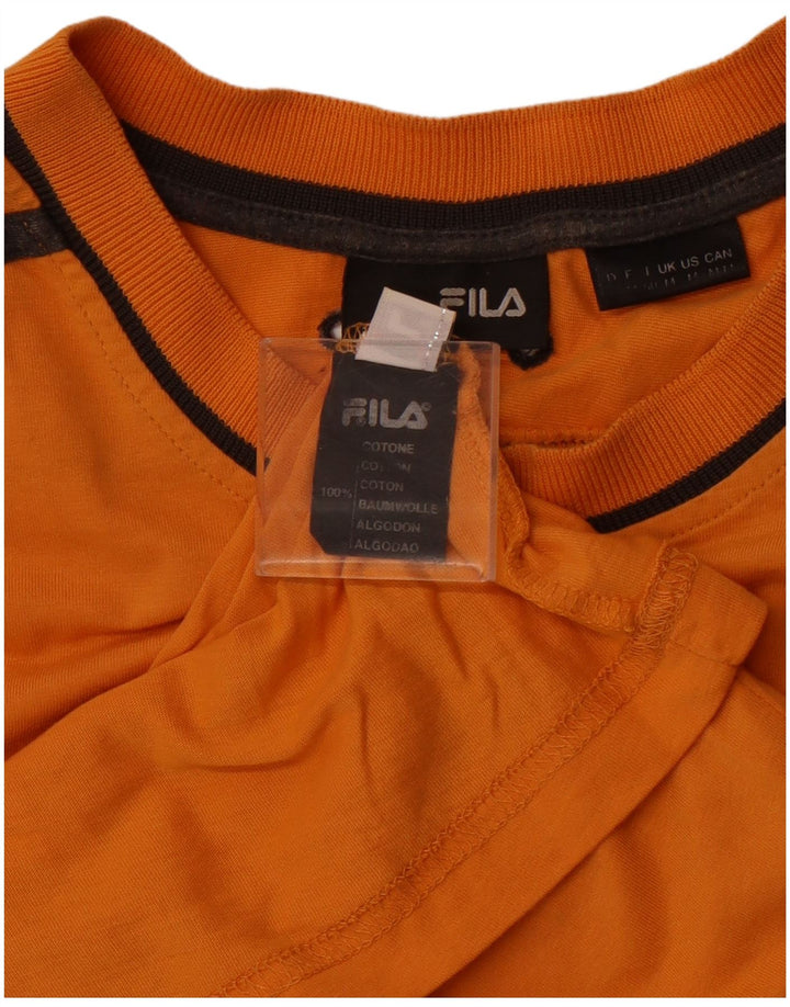 FILA Męski T-shirt Top Średniej Pomarańczowej Bawełny
