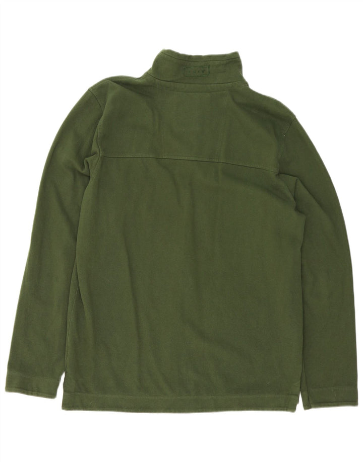 Crew Clothing Męska bluza z kapturem i zamkiem błyskawicznym, średnia, zielona bawełna