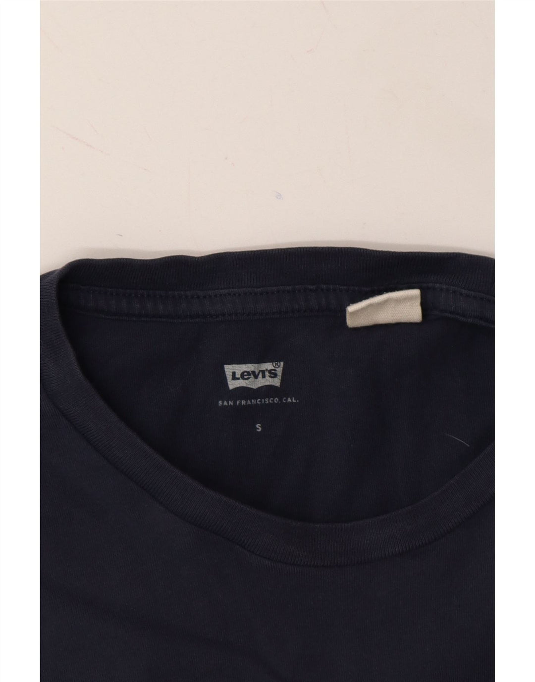 LEVI'S Mens T-Shirt Top Small Navy Blue Cotton Vintage Levi's and Second-Hand Levi's from Messina Hembry 