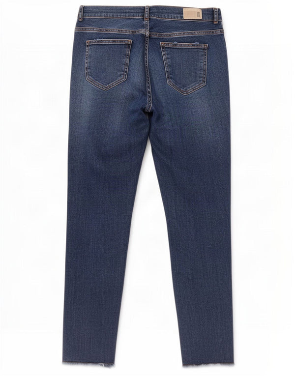 Dżinsy Zara Damskie Z1975 Crop Skinny EU 38 Small W28 L26 Niebieskie cętki