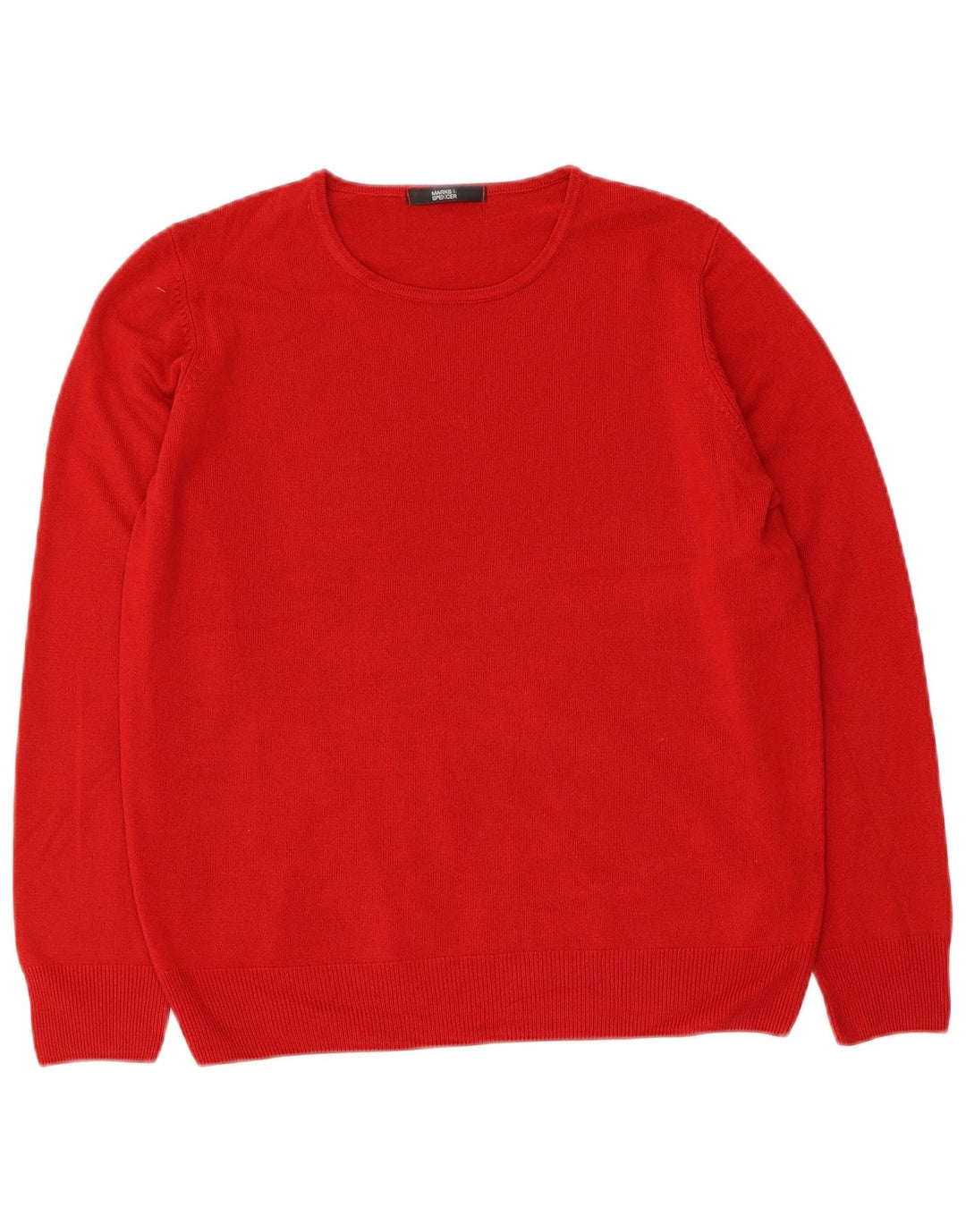 Marks & Spencer Damski sweter z okrągłym dekoltem, UK 14, średni czerwony akryl