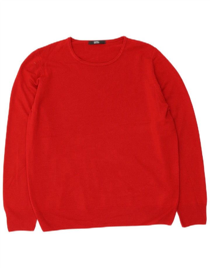 Marks & Spencer Damski sweter z okrągłym dekoltem, UK 14, średni czerwony akryl