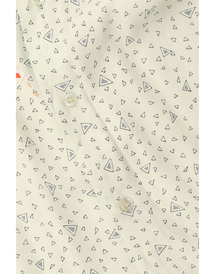 PYRAMID Mens Short Sleeve Shirt Large Green Geometric Viscose Vintage Pyramid and Second-Hand Pyramid from Messina Hembry 