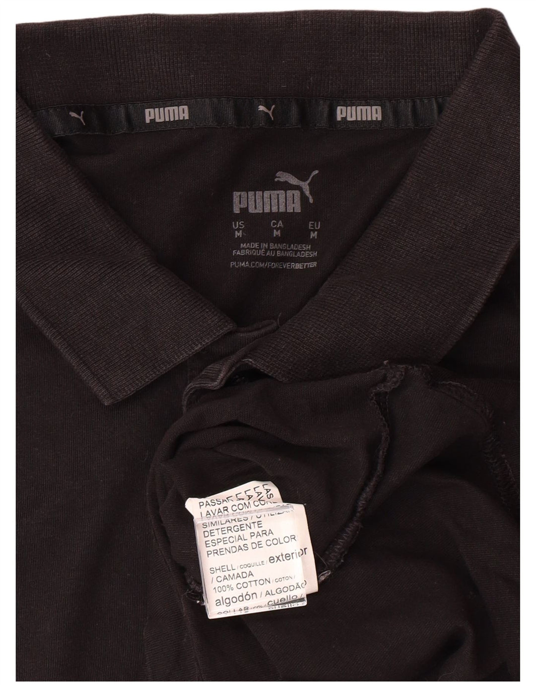 Męska koszulka polo PUMA, średnia czarna, bawełniana