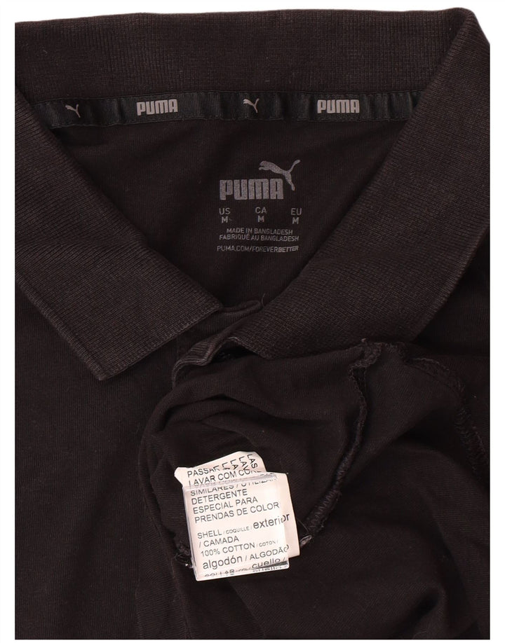 Męska koszulka polo PUMA, średnia czarna, bawełniana