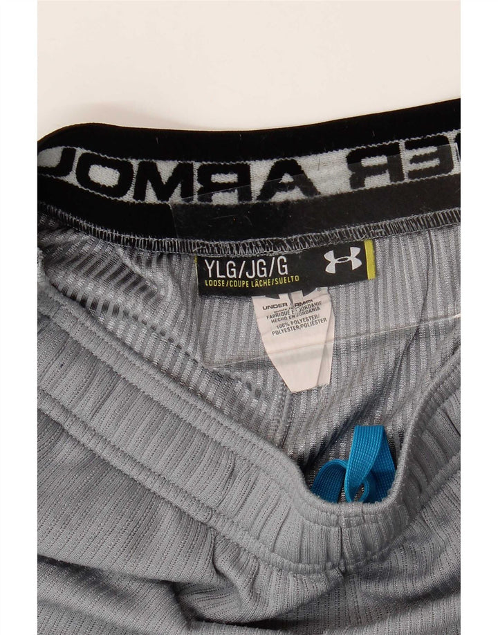 Chłopięce spodenki sportowe Under Armour 11-12 lat, duże, szare, z blokami kolorów, poliestrowe