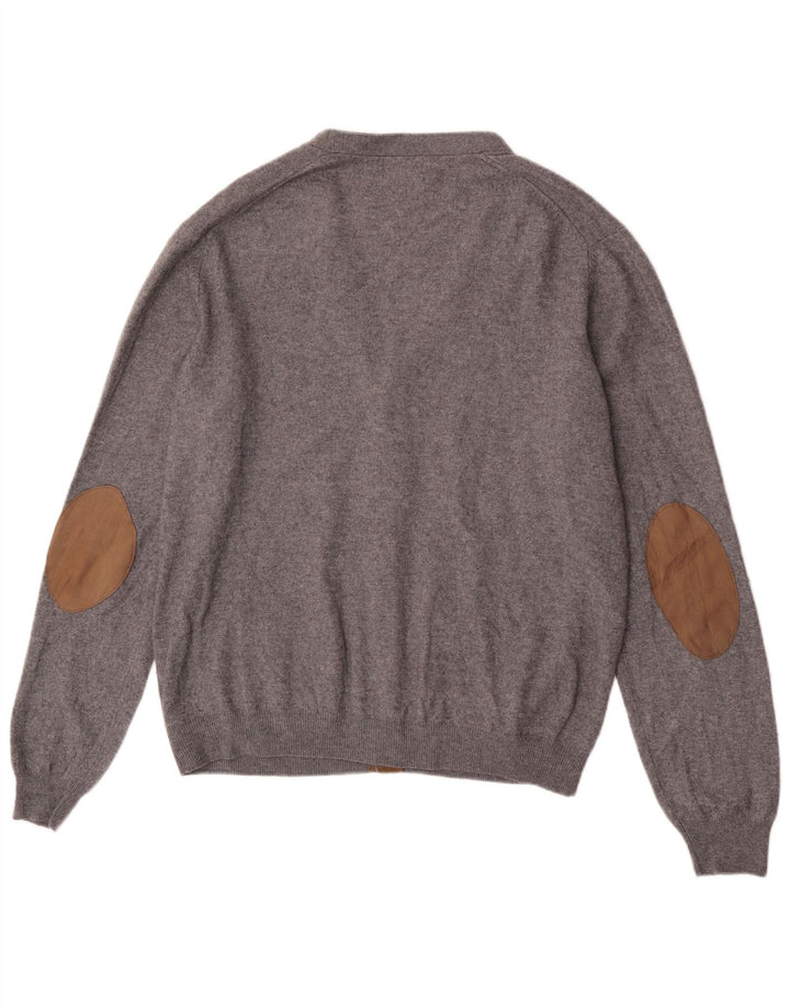 Męski sweter rozpinany Massimo Dutti 2XL Szara wełna