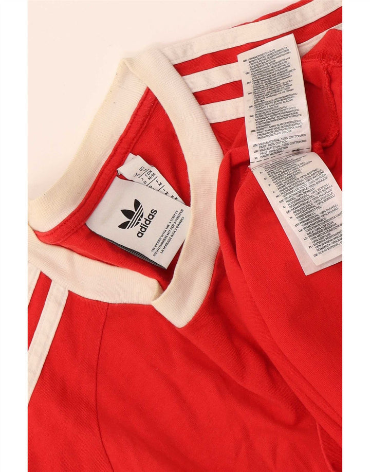 Adidas Męski T-shirt Top Średni Czerwony Bawełniany