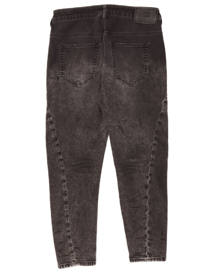 DIESEL Damskie jeansy Crop Tapered W25 L24 Szara bawełna