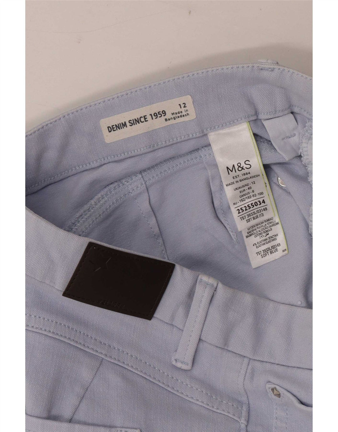 Marks & Spencer Damskie Bermudy Casual Spodenki UK 12 Średnie W30 Niebieskie Bawełniane