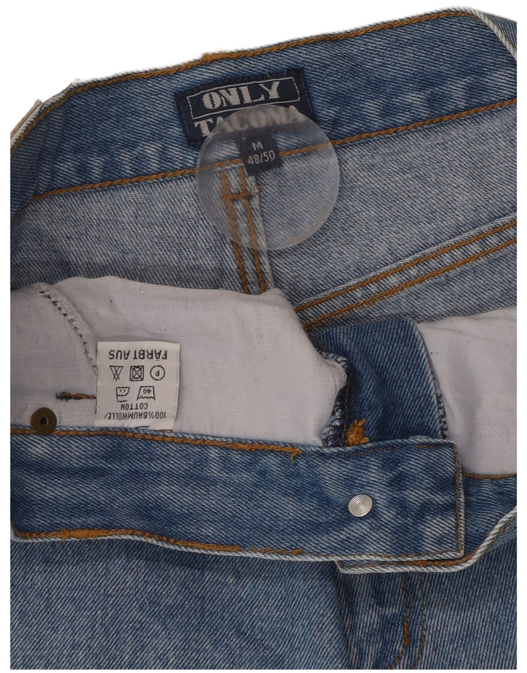 Damskie spodenki jeansowe w stylu vintage IT 48/50 XL W34 Niebieska bawełna