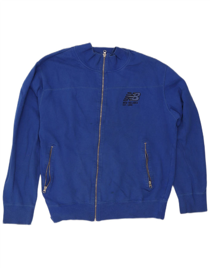 Męska kurtka dresowa New Balance, średnia niebieska, bawełniana