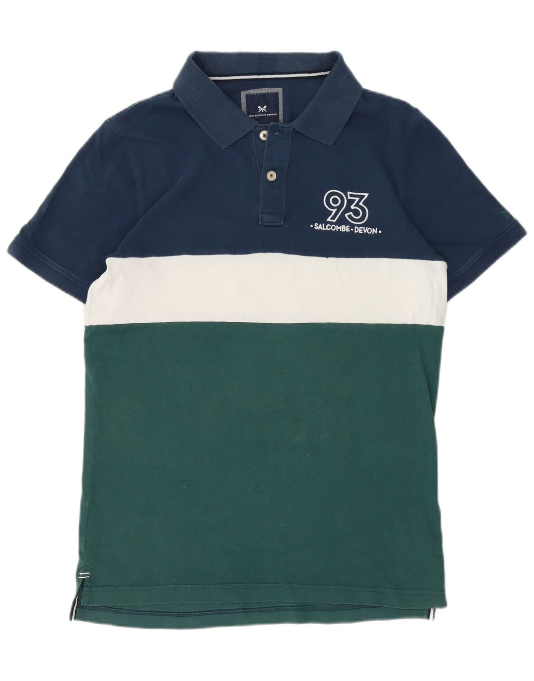 Męska koszulka polo Crew Clothing Średni niebieski, bawełniany blok kolorów
