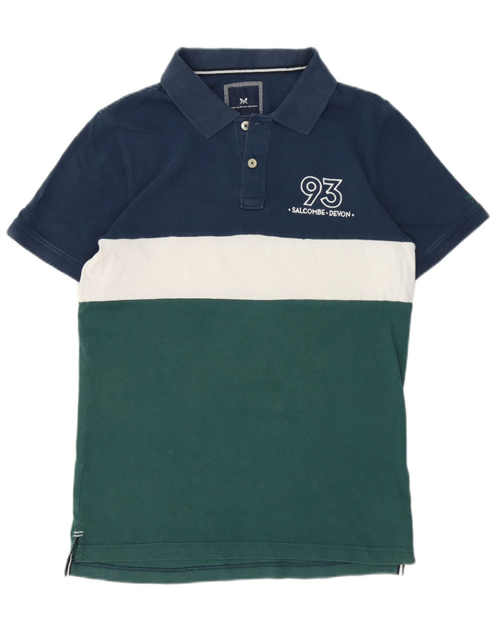 Męska koszulka polo Crew Clothing Średni niebieski, bawełniany blok kolorów