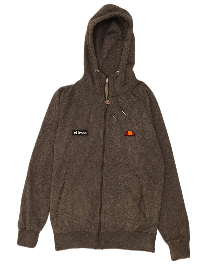 Męski sweter z kapturem i zamkiem błyskawicznym Ellesse, średni khaki, poliester