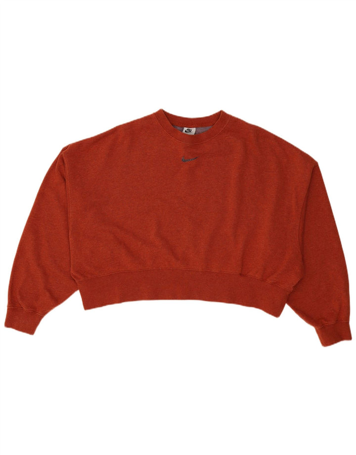 Damska bluza dresowa Nike Crop Oversize UK 10, mała, pomarańczowa, bawełniana