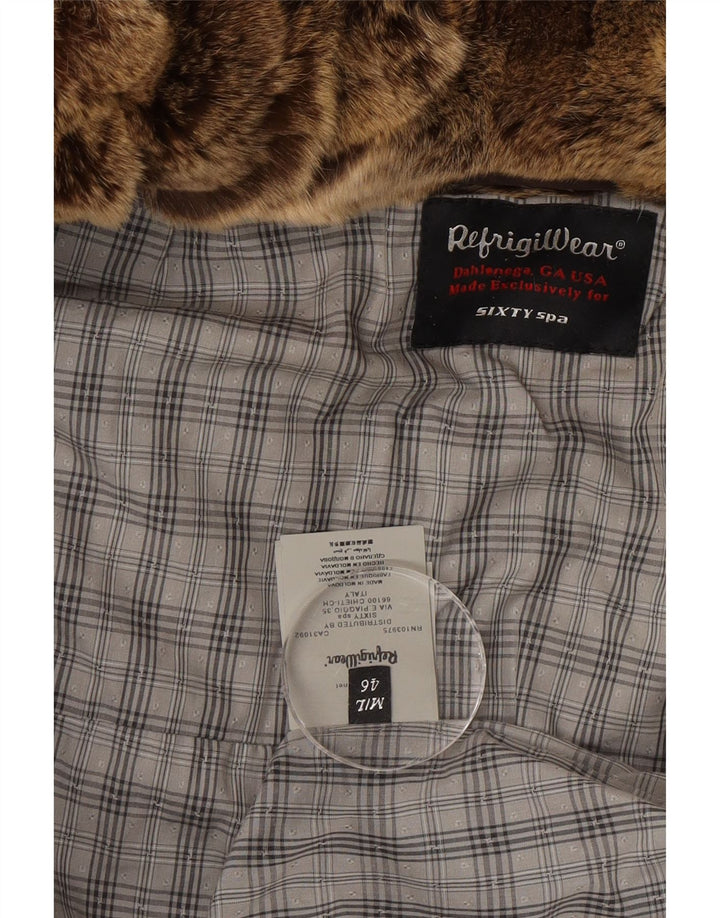 Damski płaszcz z kapturem i ociepleniem Refrigiwear IT 46, duży, brązowy poliester