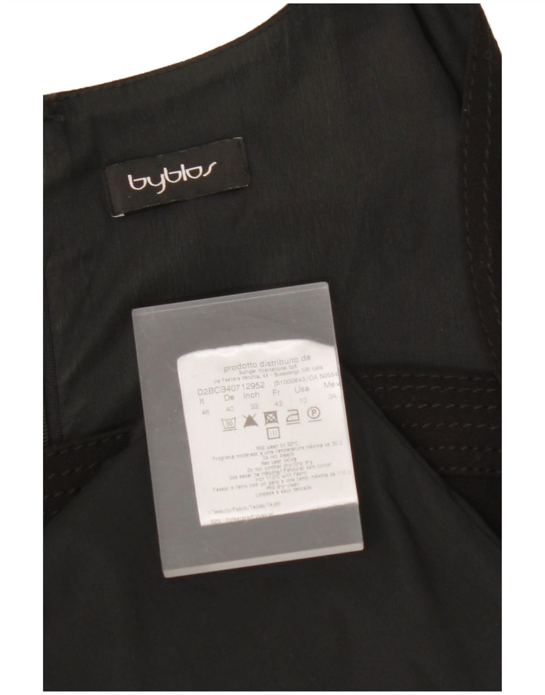 BYBLOS Damska sukienka płaszczowa IT 46, duży, czarny poliester