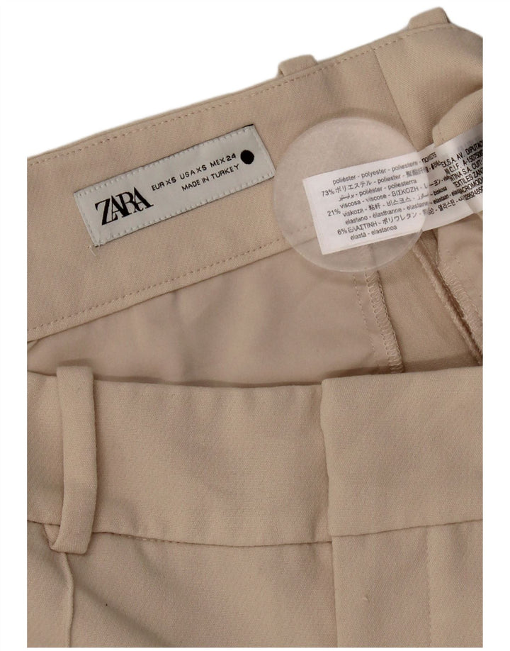Damskie spodnie chino o dopasowanym kroju Zara XS, beżowy poliester