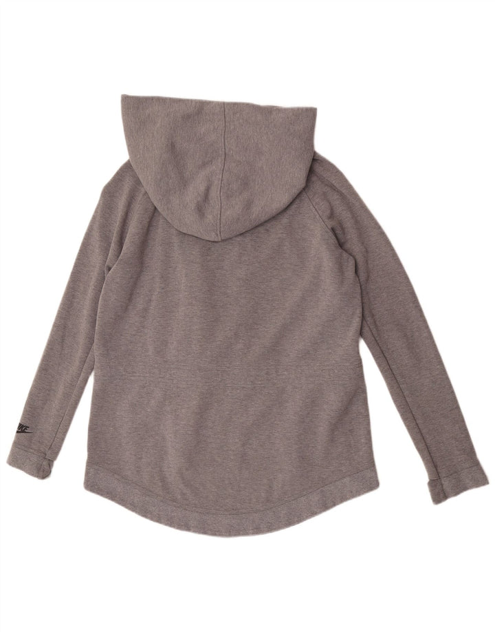 Damski sweter z kapturem i zamkiem błyskawicznym Nike UK 14, średnioszary, bawełniany