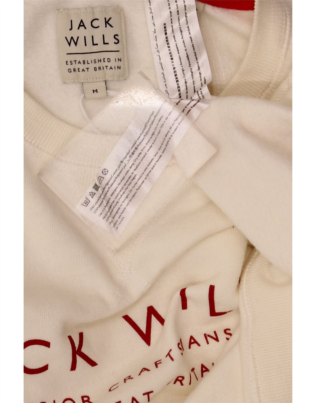 Męska bluza z grafiką Jack Wills, średnia, biała, bawełniana
