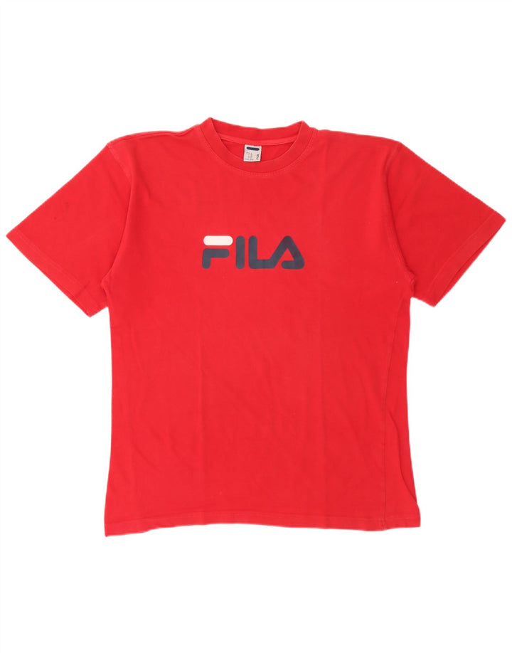 Męska koszulka z grafiką Fila Top IT 50 Medium Red Cotton