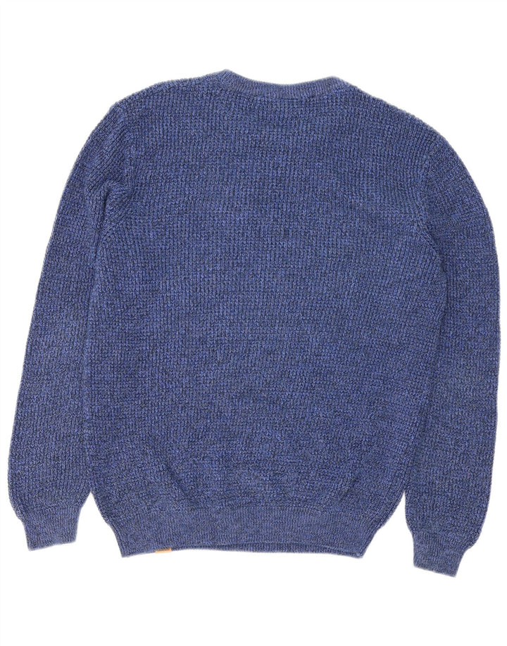 Męski sweter Timberland z okrągłym dekoltem, średnioniebieski, bawełniany