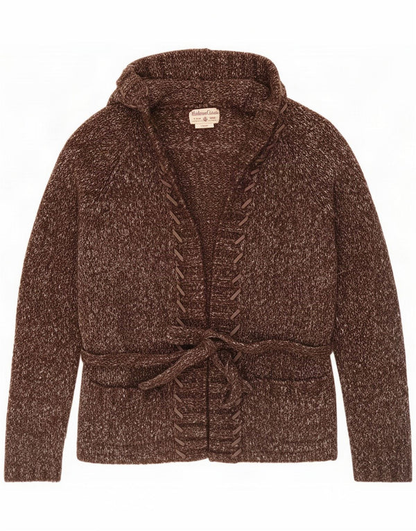 Damski sweter rozpinany z kapturem Marlboro Classics UK 14 Duży brązowy nakrapiany