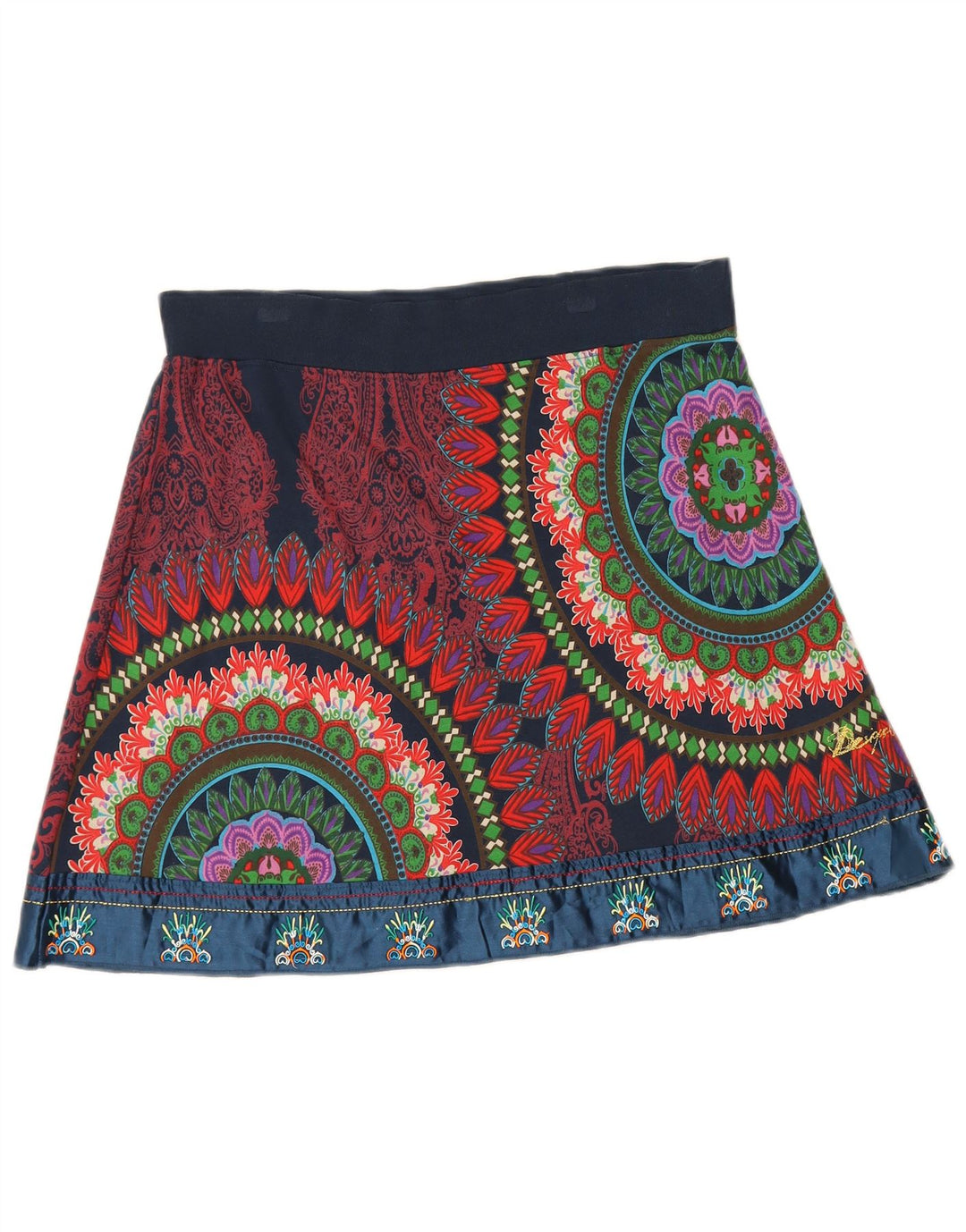 Desigual damska graficzna mini spódniczka duża W32 wielobarwna geometryczna bawełna