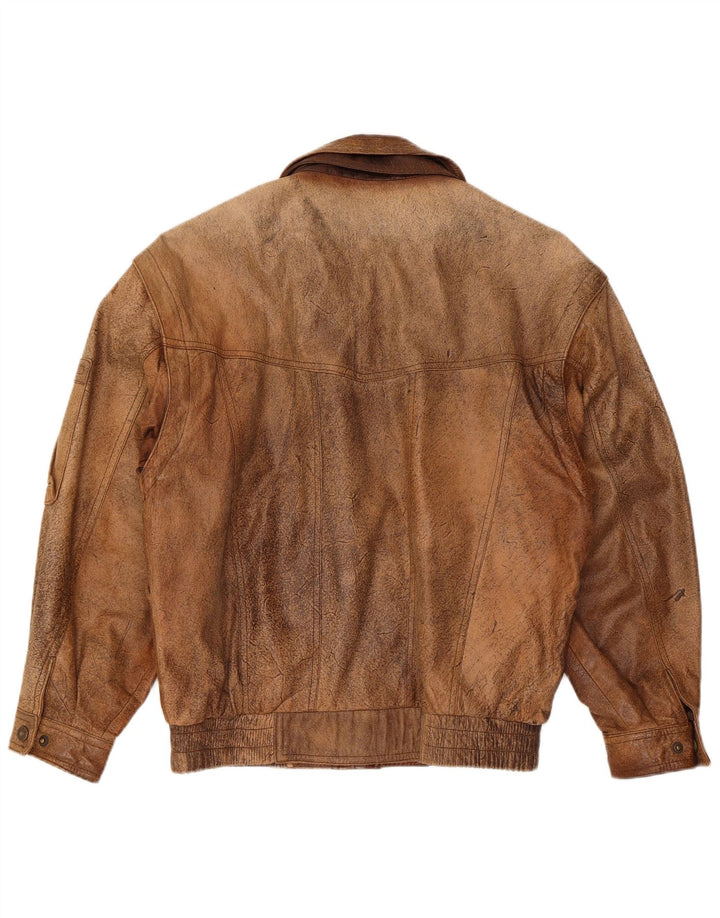 Męska kurtka skórzana Trapper IT 46 Small Brown