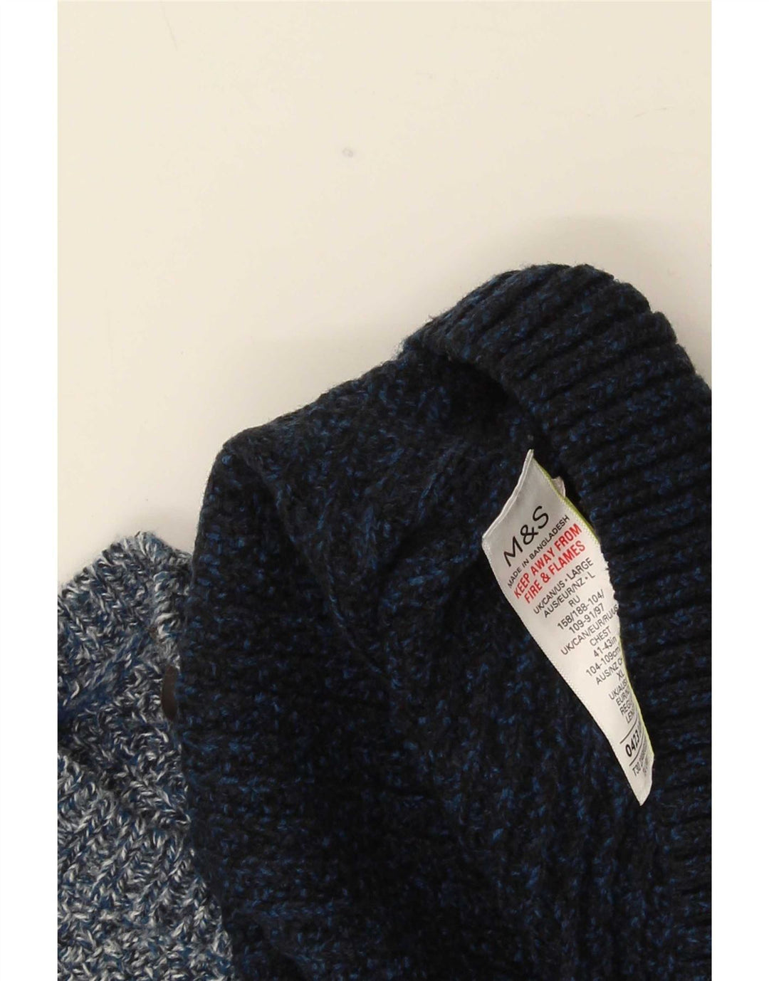 Marks & Spencer Męski sweter z okrągłym dekoltem, duży, wielokolorowy, nakrapiany