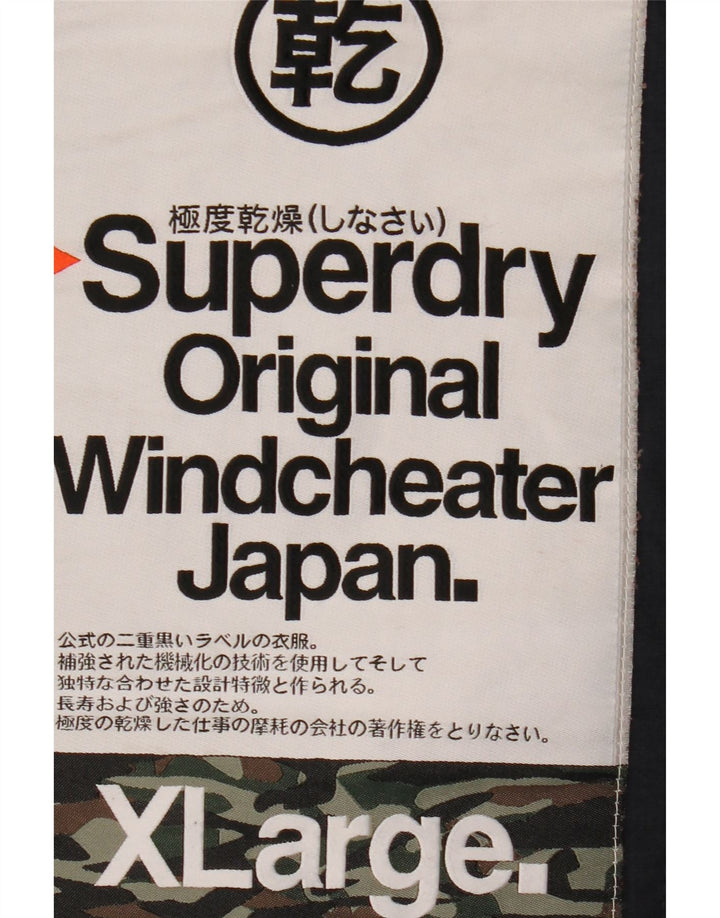 SUPERDRY Męska wiatrówka z kapturem i kapturem UK 42 XL granatowa