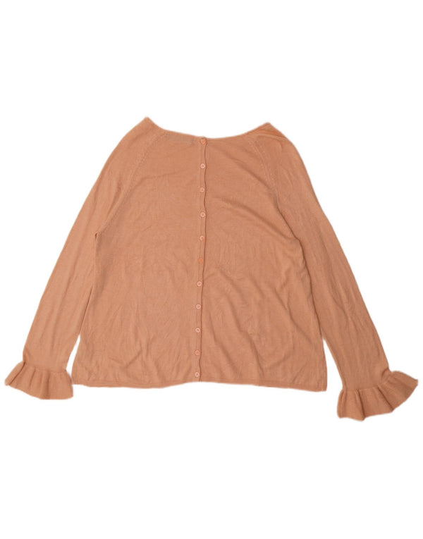 Marks & Spencer Damski sweter z dekoltem w łódkę UK 16, duży, różowy, akrylowy