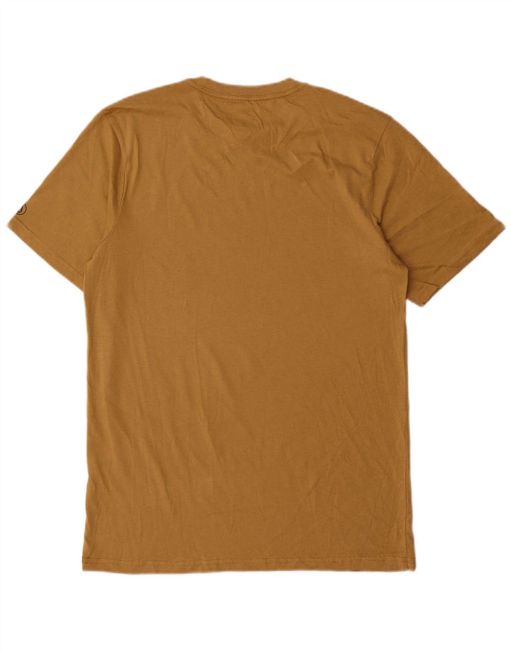 Męski t-shirt Volcom o nowoczesnym kroju, mały, beżowy, bawełniany