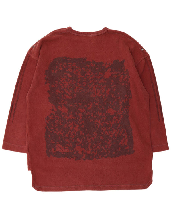 Damska bluza oversize Adidas Longline UK 16, duża, burgundowa