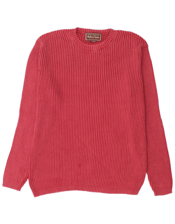 Marlboro Classics Mens Crew Neck Jumper Sweater XL Red Cotton