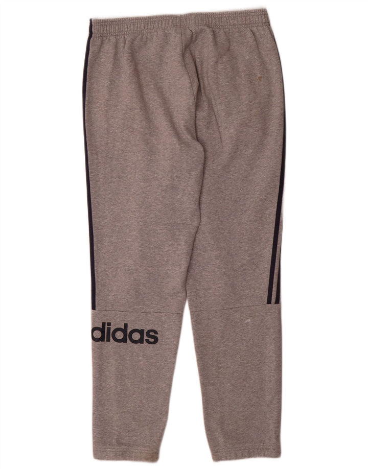 Męskie spodnie dresowe Adidas Graphic, duże, szare, bawełniane