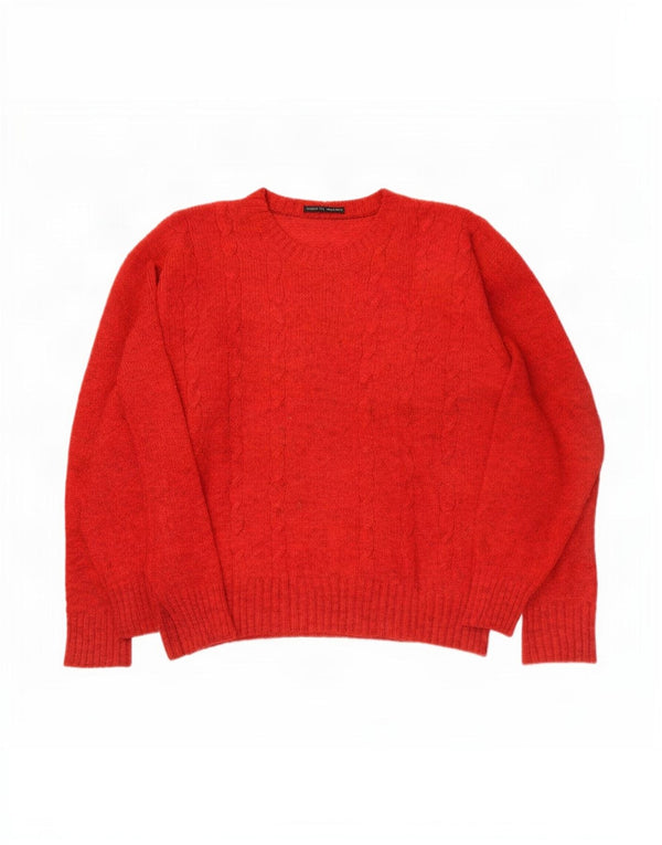 Męski sweter St. Bernard z dekoltem w łódkę, mała, wełniana w czerwone plamki