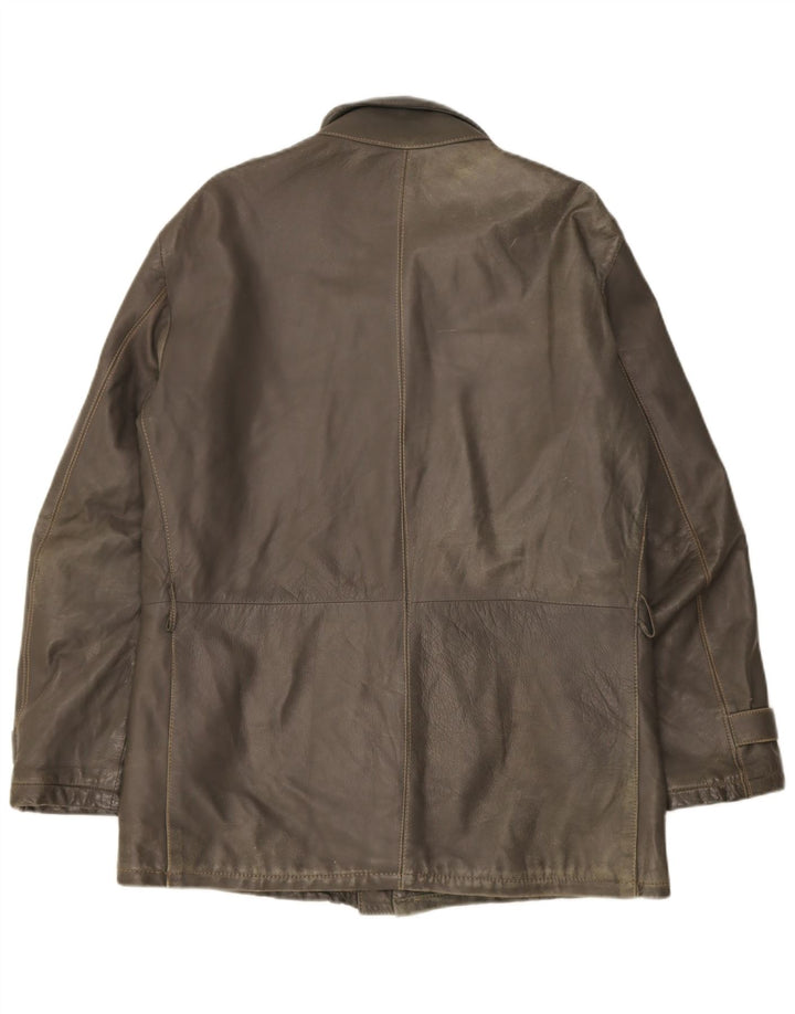 Vintage męska skórzana kurtka wojskowa UK 38, średnia skóra khaki