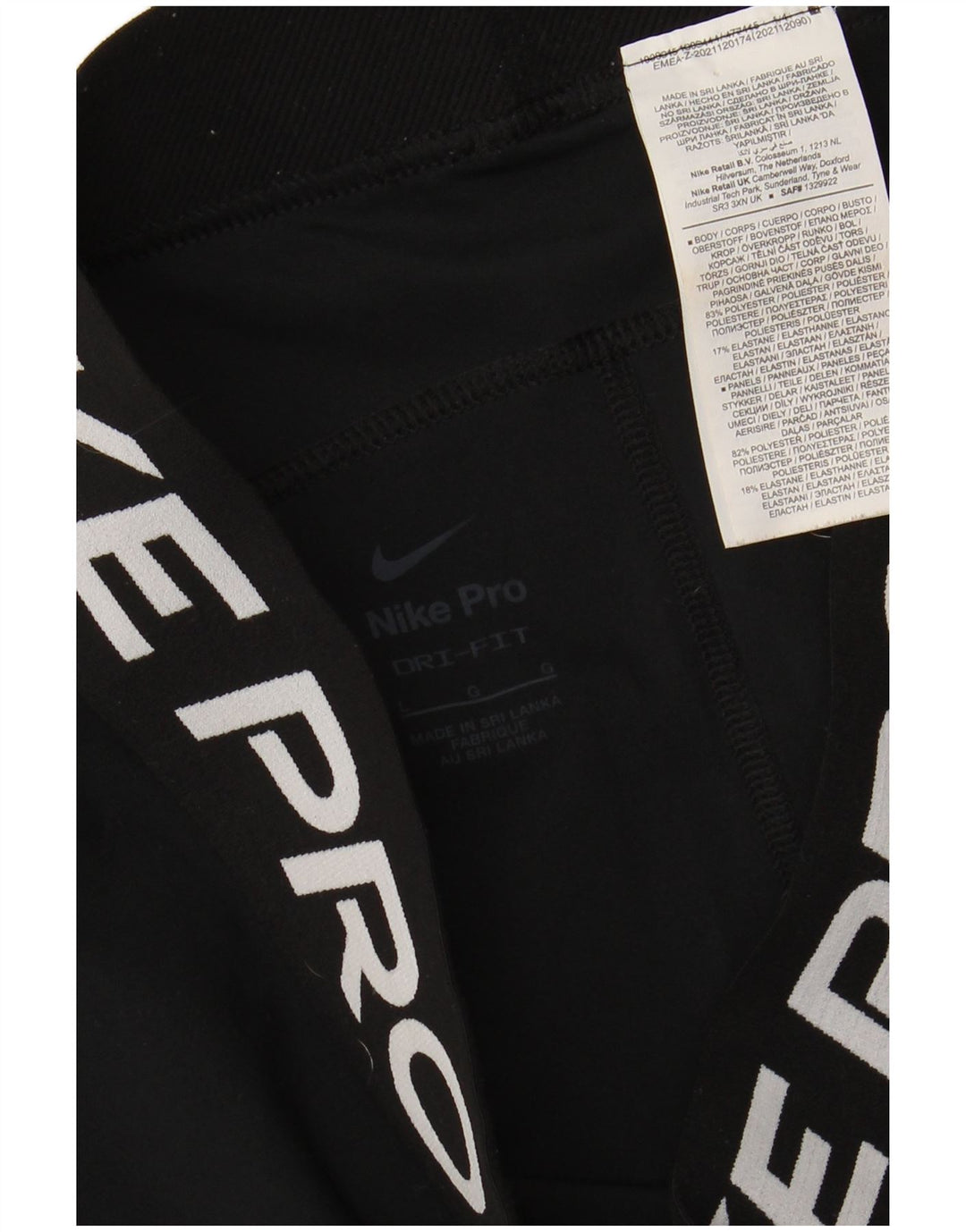 Damskie legginsy NIKE Dri Fit Graphic UK 14, duże, czarne, poliestrowe